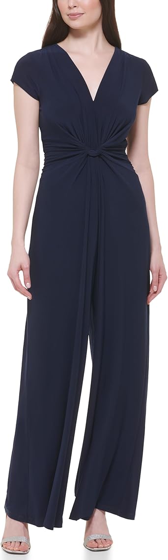 【LE CIEL BLEU】Front Twisted Jumpsuit LE CIEL BLEU Front Twist Jumpsuit Brown